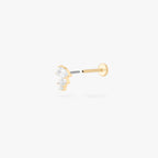 gold flatback with pear cz stones in a cluster setting color:null|gold/clear