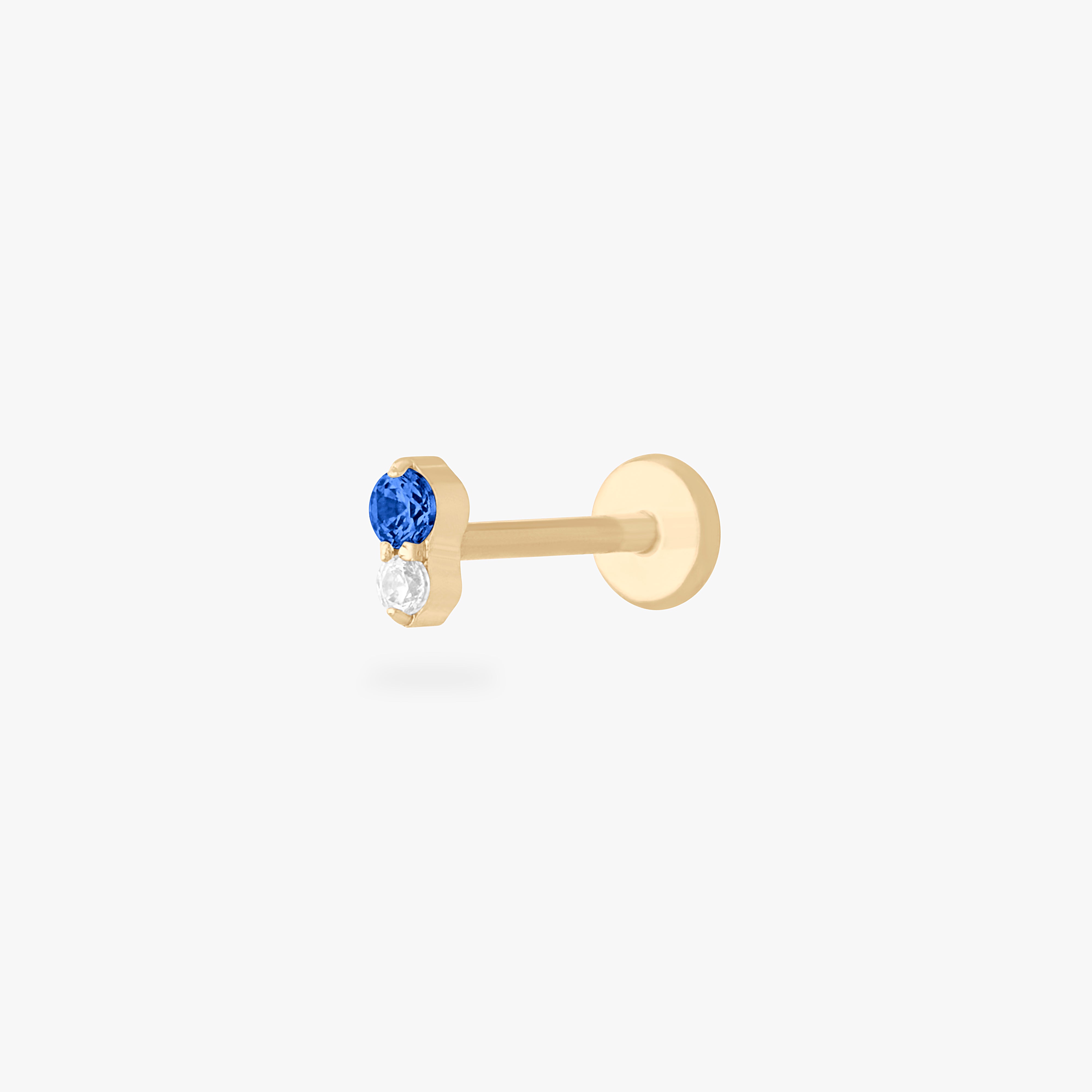 Studs Stacked Cz Flatback Stud In Blue
