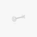 This is an image of a silver-toned flatback stud that has pave cz stones in the shape of an X. color:null|silver/clear