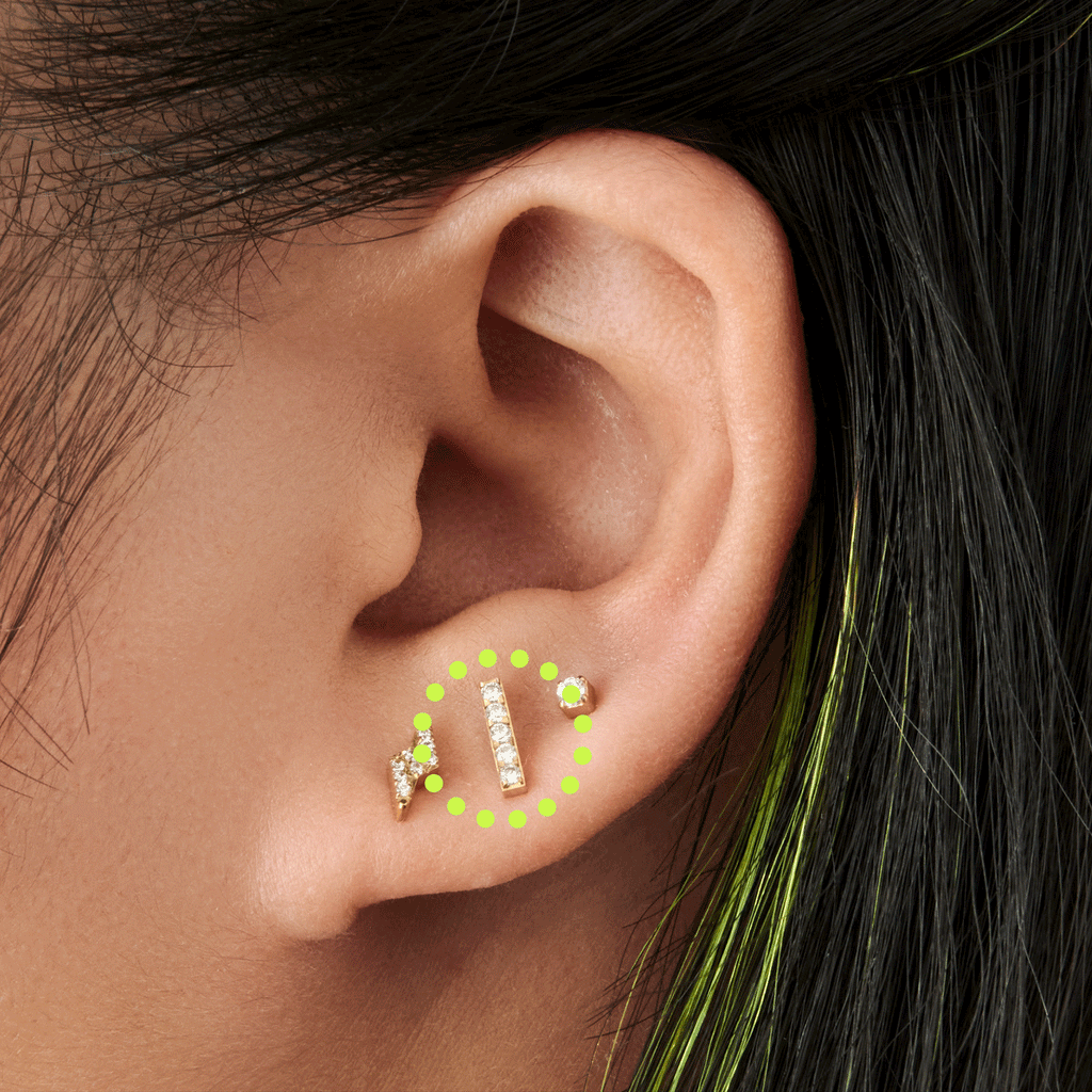 Pave Bar X CZ Reversible Flatback Stud Studs pave-bar-x-cz-reversible-flatback-stud-studs