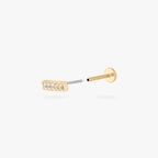 This image shows the front of the 14k pave bar Flatback separated from the labret 