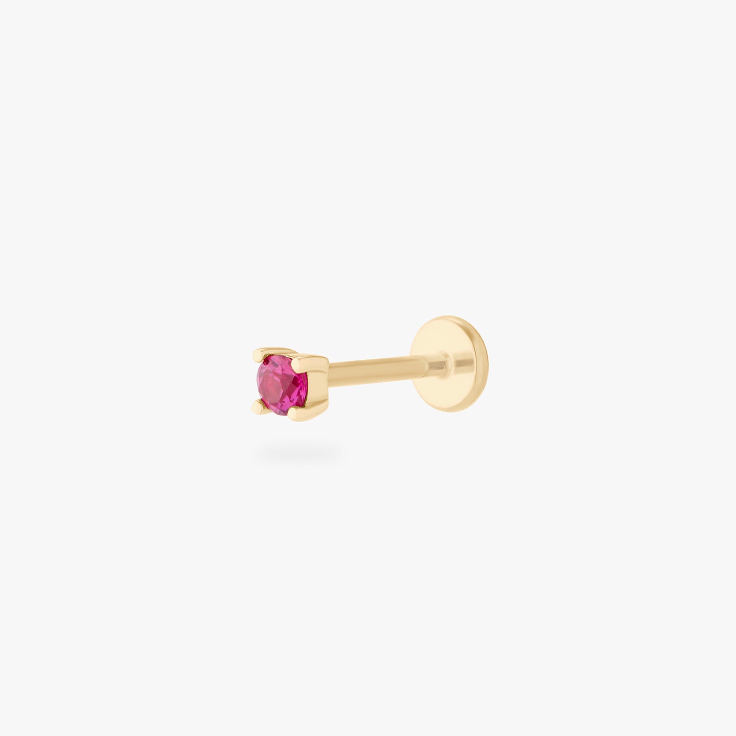 a pink mini cz stud set in a 14k gold setting color:null|gold/pink