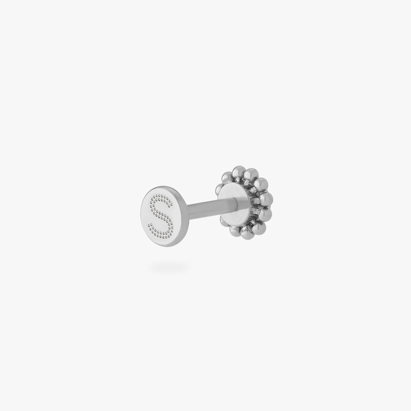 titanium beaded cz flatback stud color:null|titanium/clear