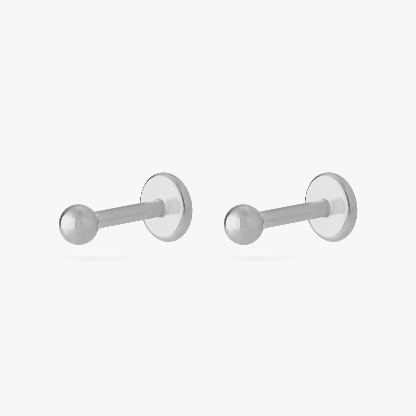 titanium 2.5mm ball flatback stud [pair] color:null|titanium