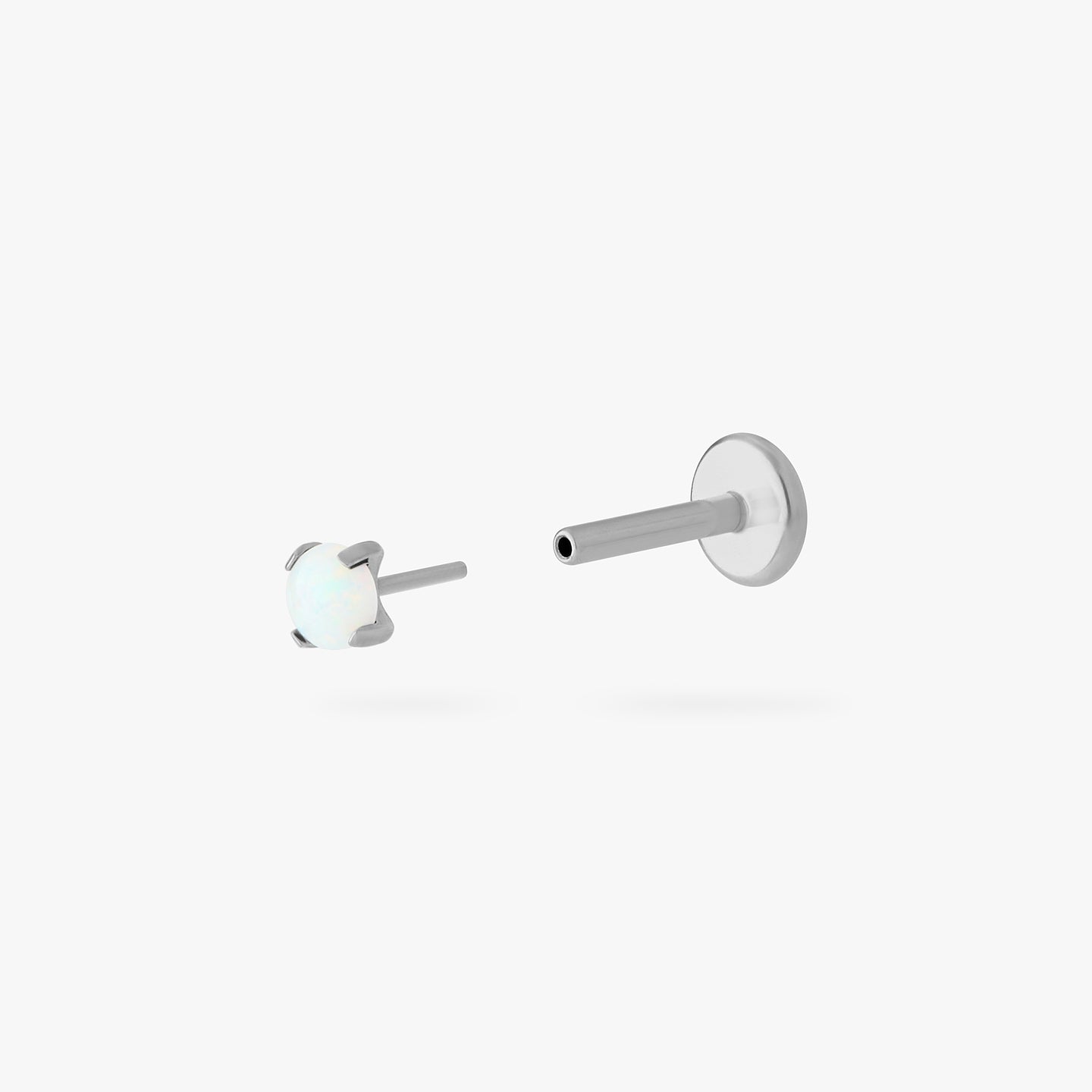 2.5mm titanium opal flatback stud color:null|titanium/opal