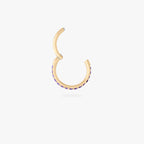 This is a gold toned clicker with amethyst cz stones. color:null|amethyst