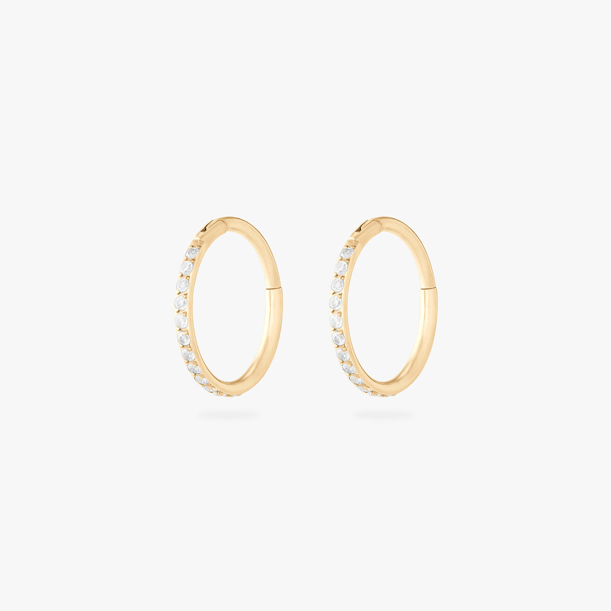 10mm seamless pave clicker in gold color [pair] color:null|gold