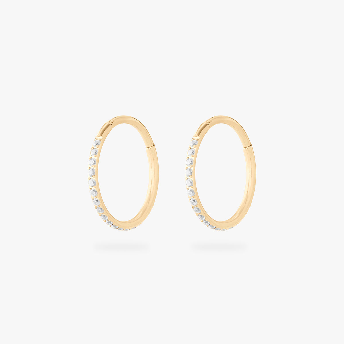 12mm seamless pave clicker in gold [pair] color:null|gold