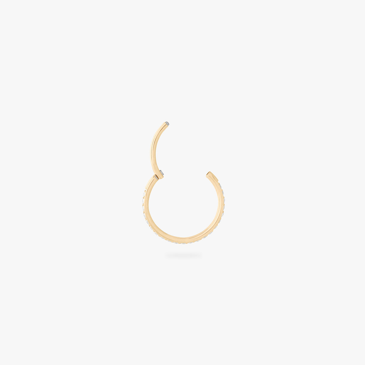 12mm seamless pave clicker in gold color:null|gold