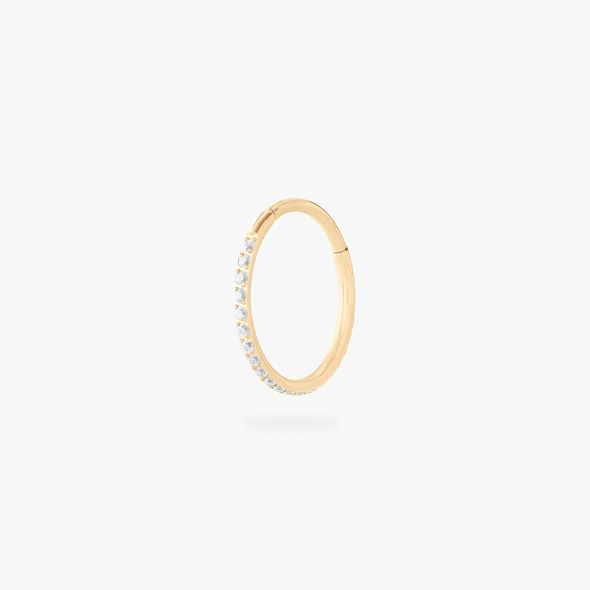 12mm seamless pave clicker in gold color:null|gold