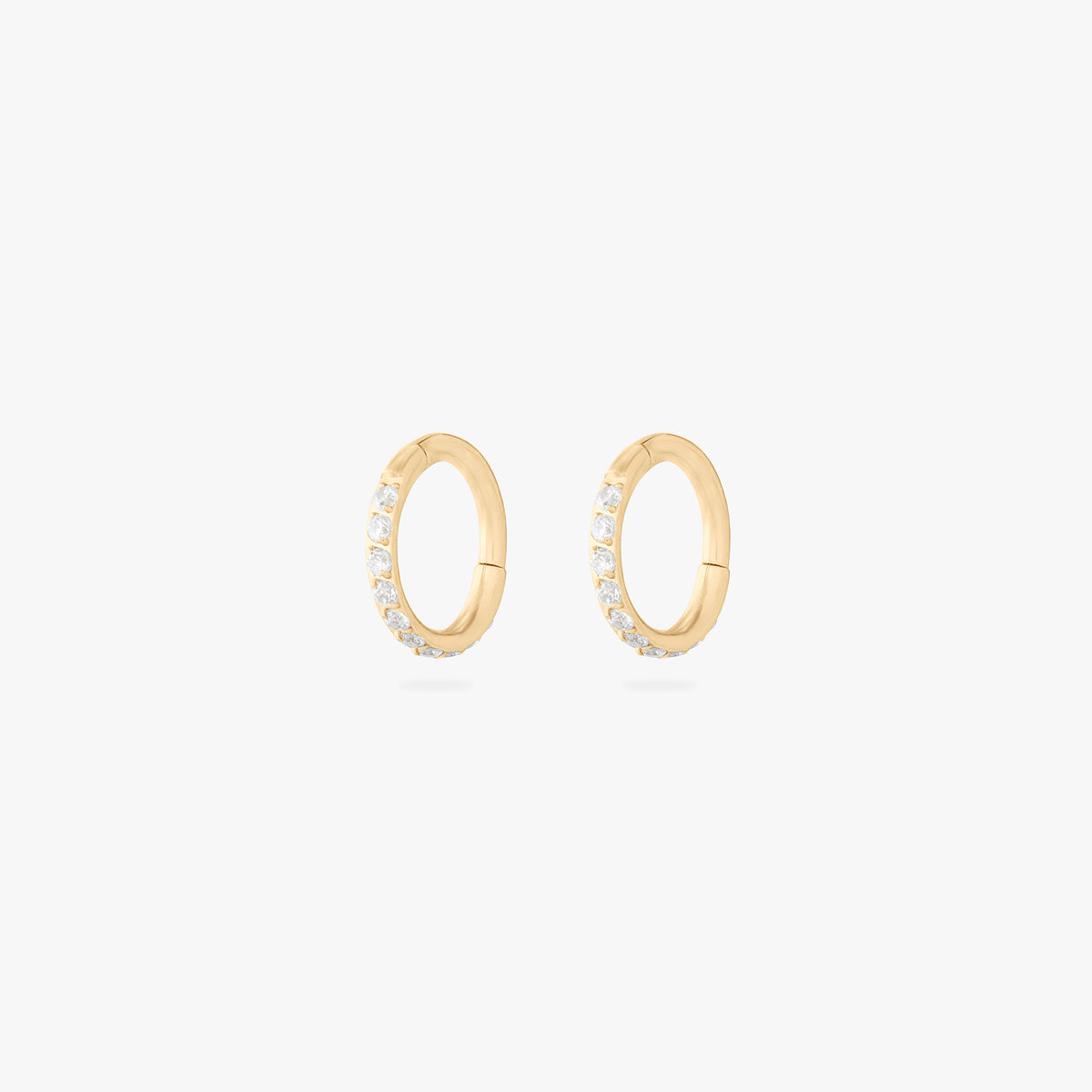 6mm seamless pave clicker in gold [pair] color:null|gold