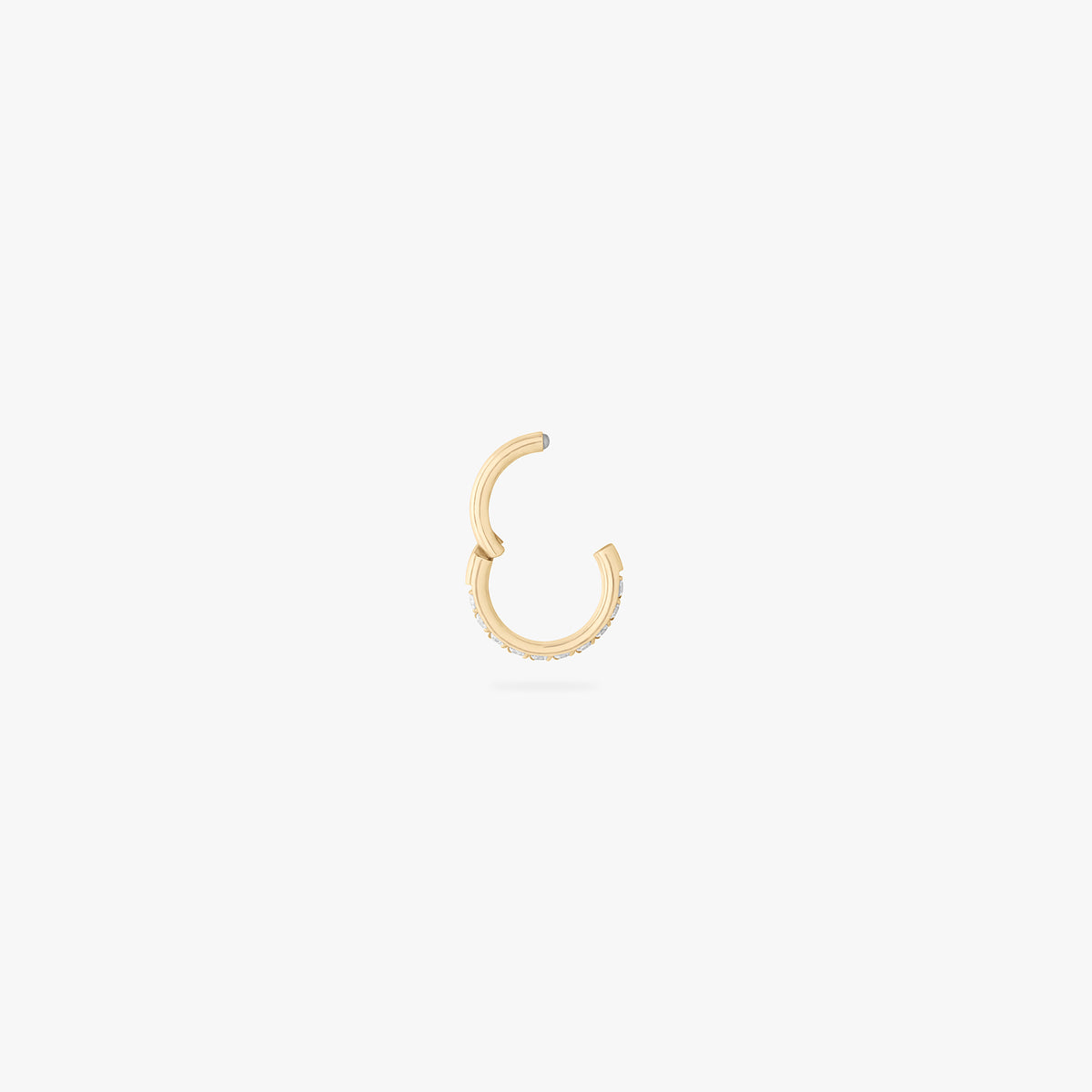 6mm seamless pave clicker in gold color:null|gold