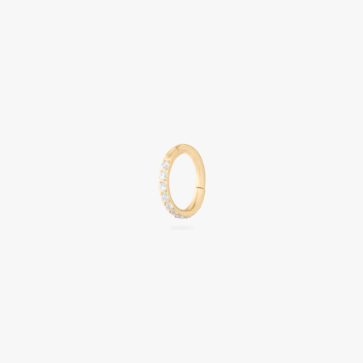 6mm seamless pave clicker in gold color:null|gold