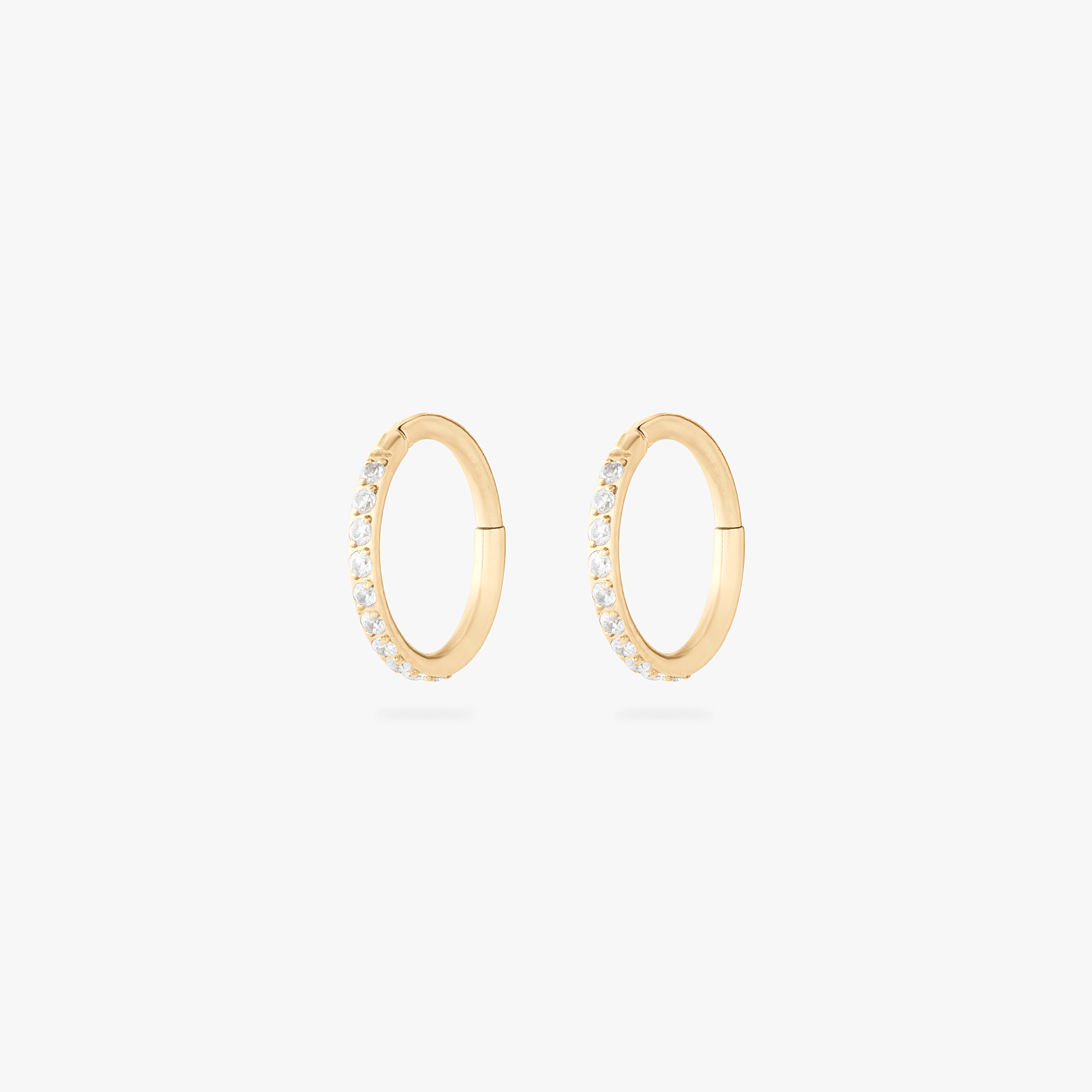 8mm seamless pave clicker in gold [pair] color:null|gold