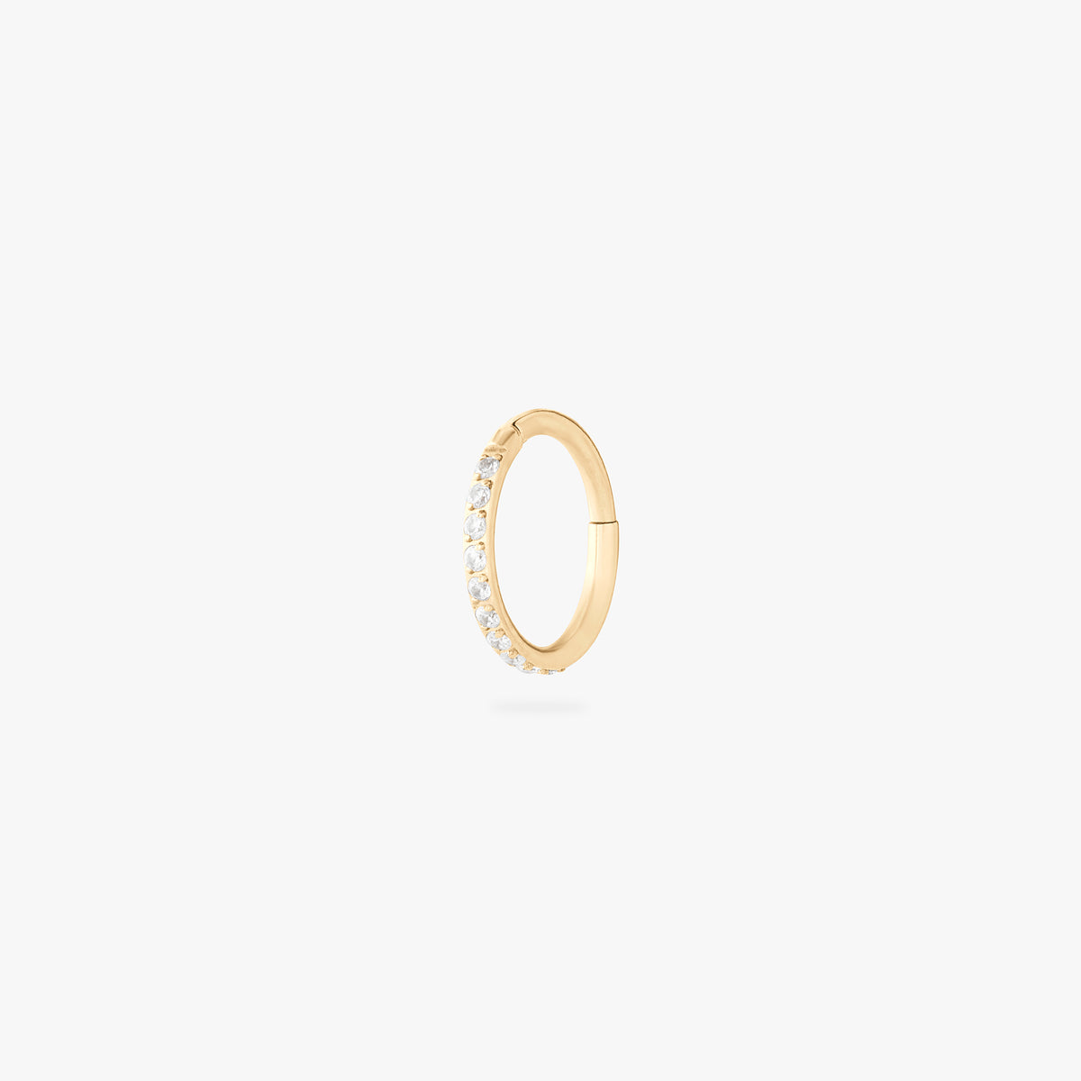 8mm seamless pave clicker in gold color:null|gold