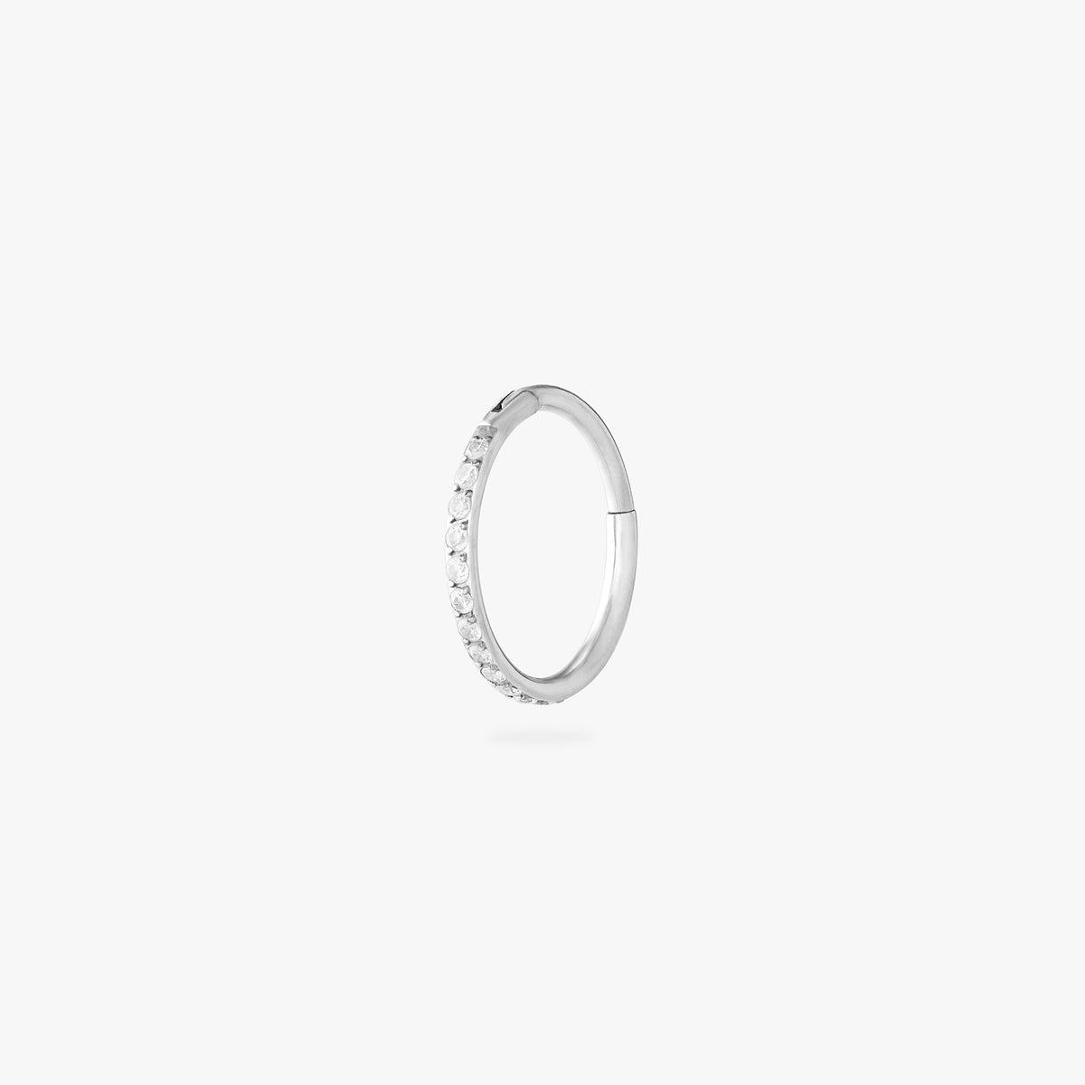 10mm seamless pave clicker in silver color color:null|silver