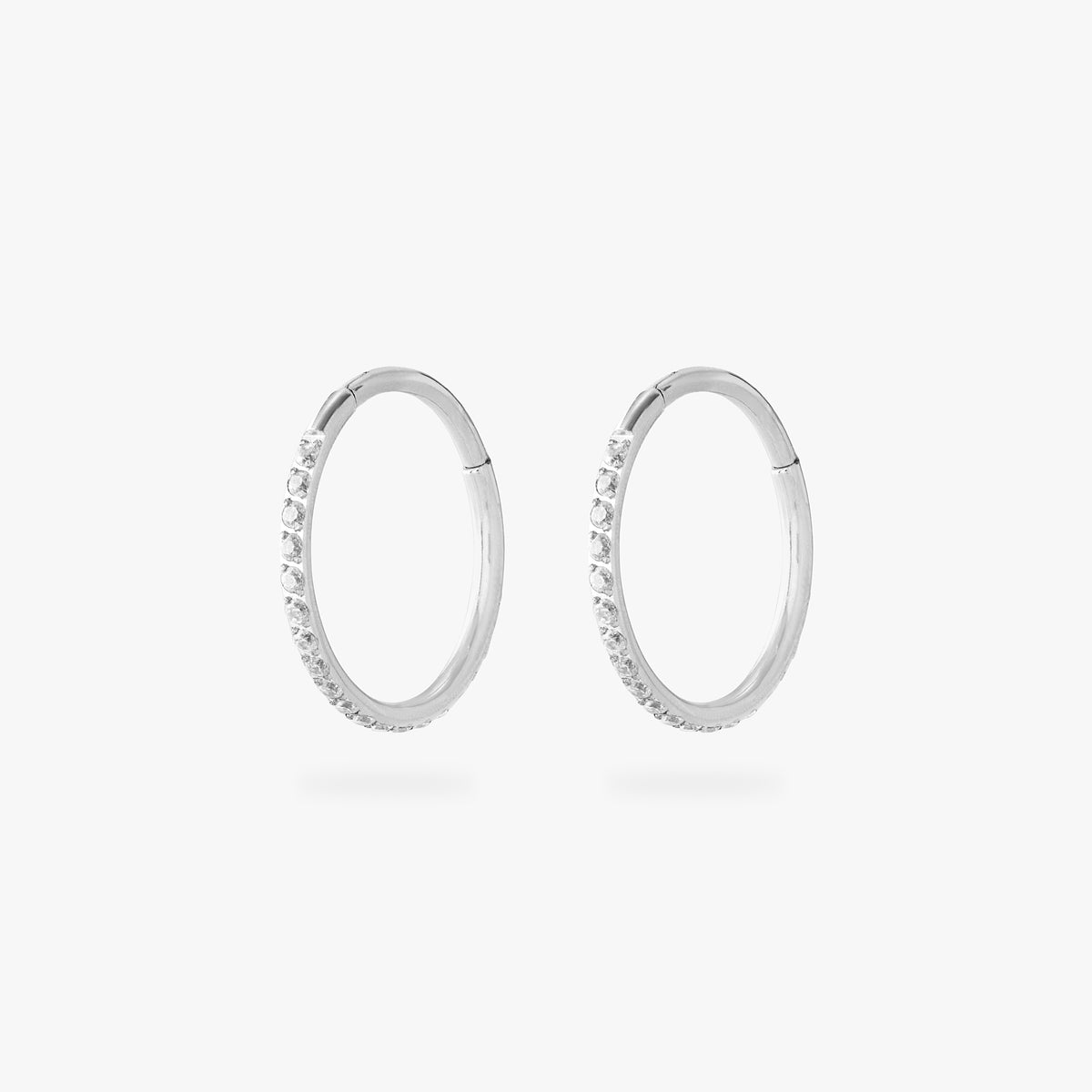 12mm seamless pave clicker in silver [pair] color:null|silver