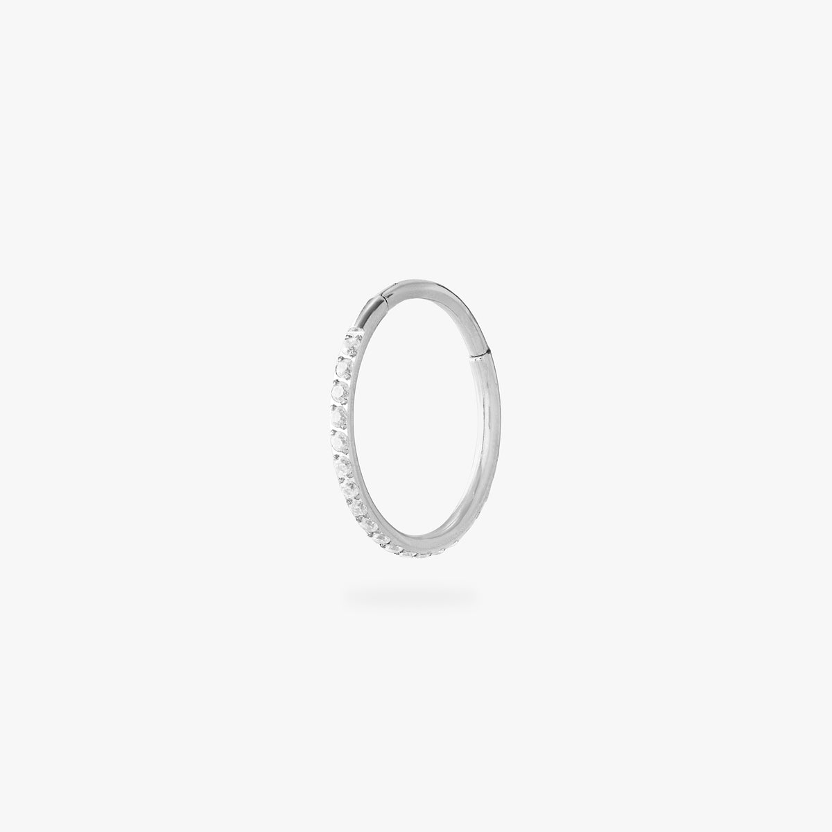 12mm seamless pave clicker in silver color:null|silver