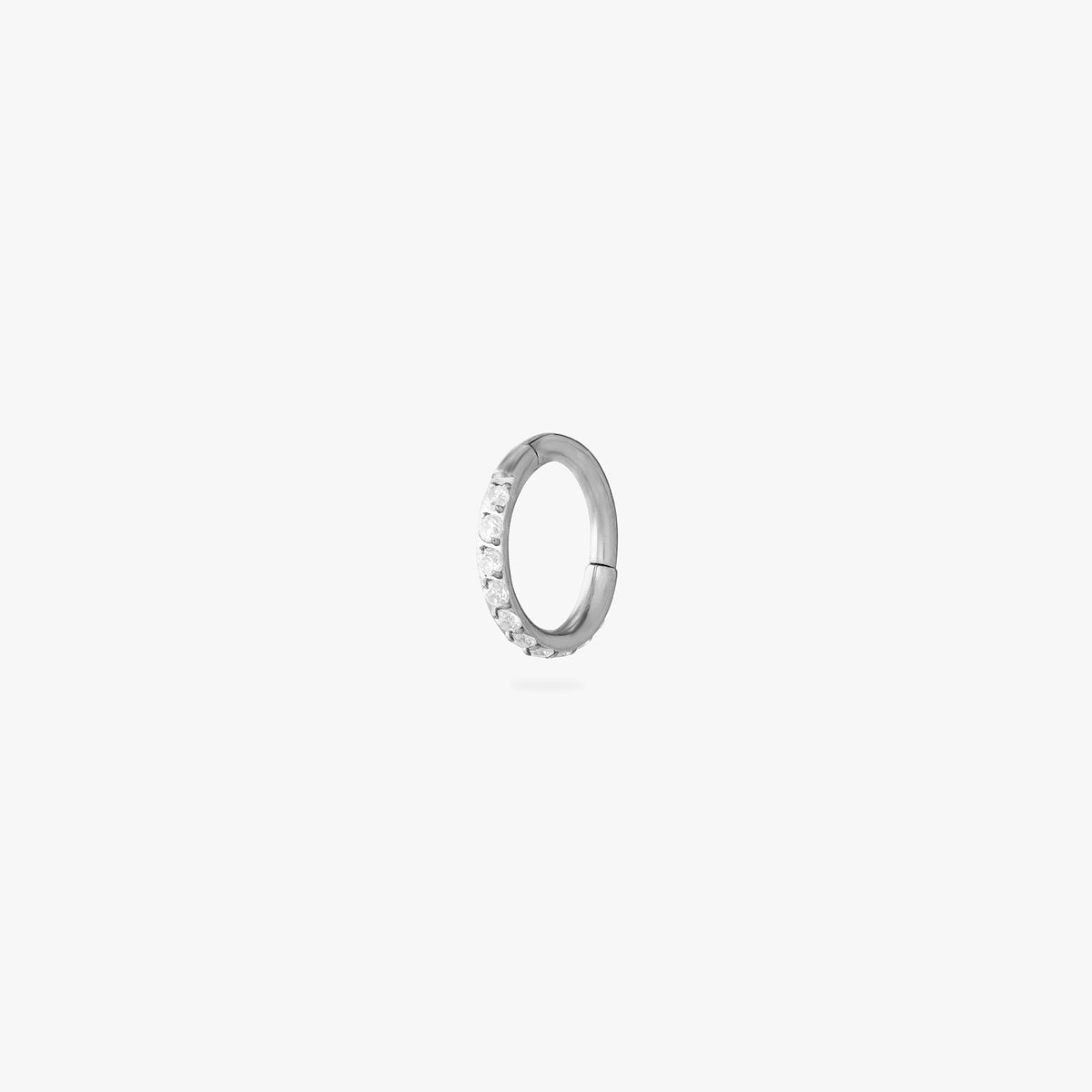 6mm seamless pave clicker in silver color:null|silver
