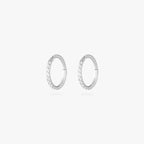 8mm seamless pave clicker in silver [pair] color:null|silver