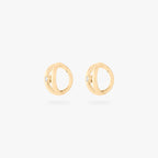 double clicker with a small bezel stone accent in gold [pair] color:null|gold/clear