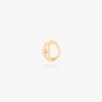 double clicker with a small bezel stone accent in gold color:null|gold/clear