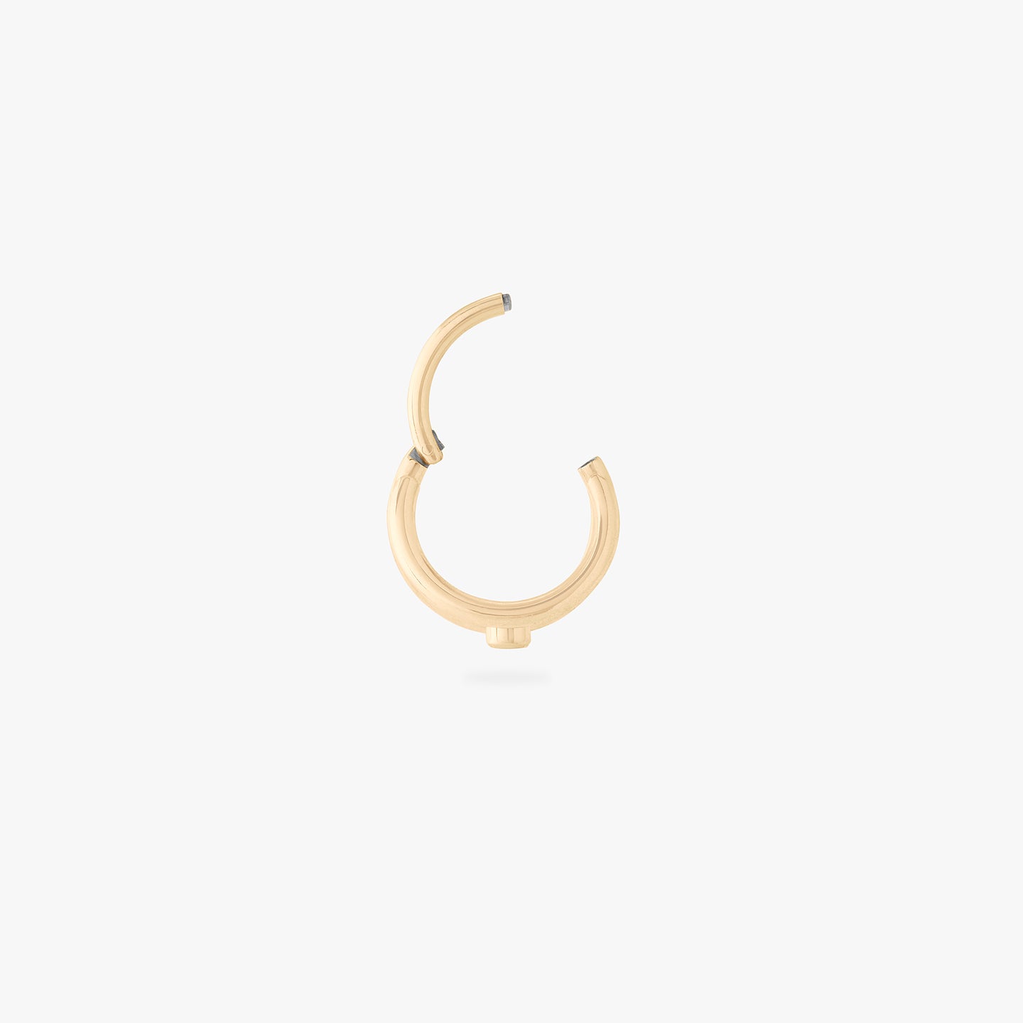 gold double clicker with a small bezel stone accent in gold color:null|gold/clear