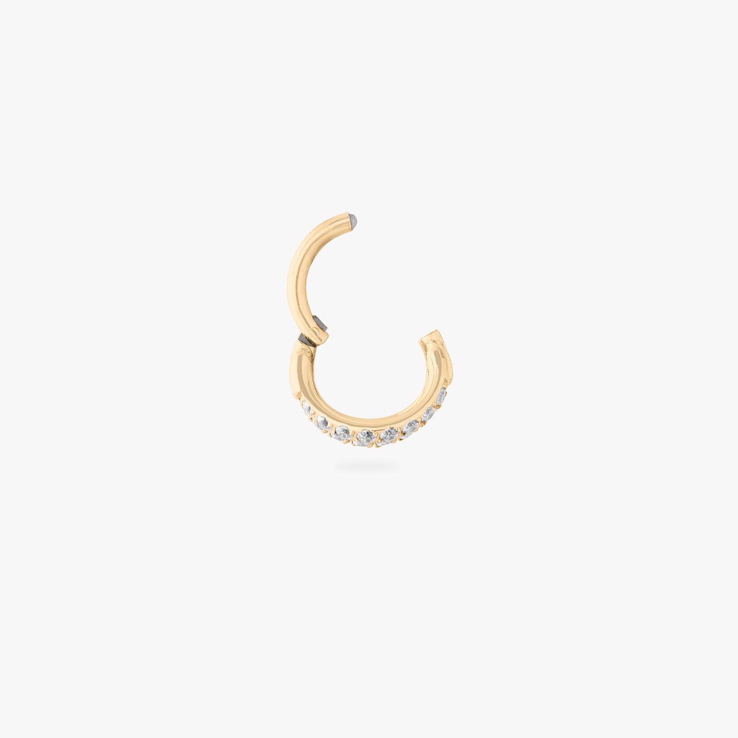 gold triple pave clicker with cz stone accents color:null|gold/clear