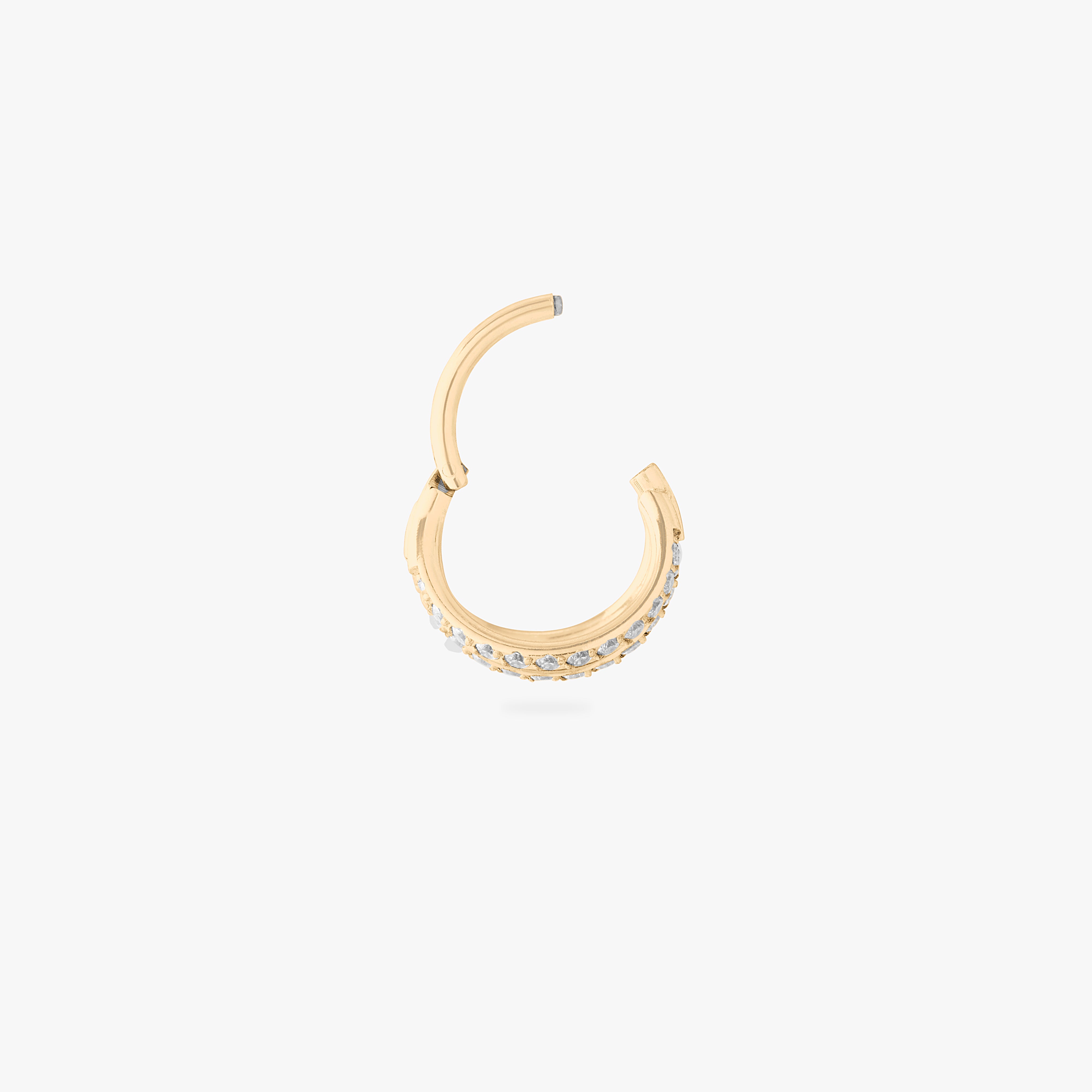 gold triple pave clicker with cz stone accents color:null|gold/clear