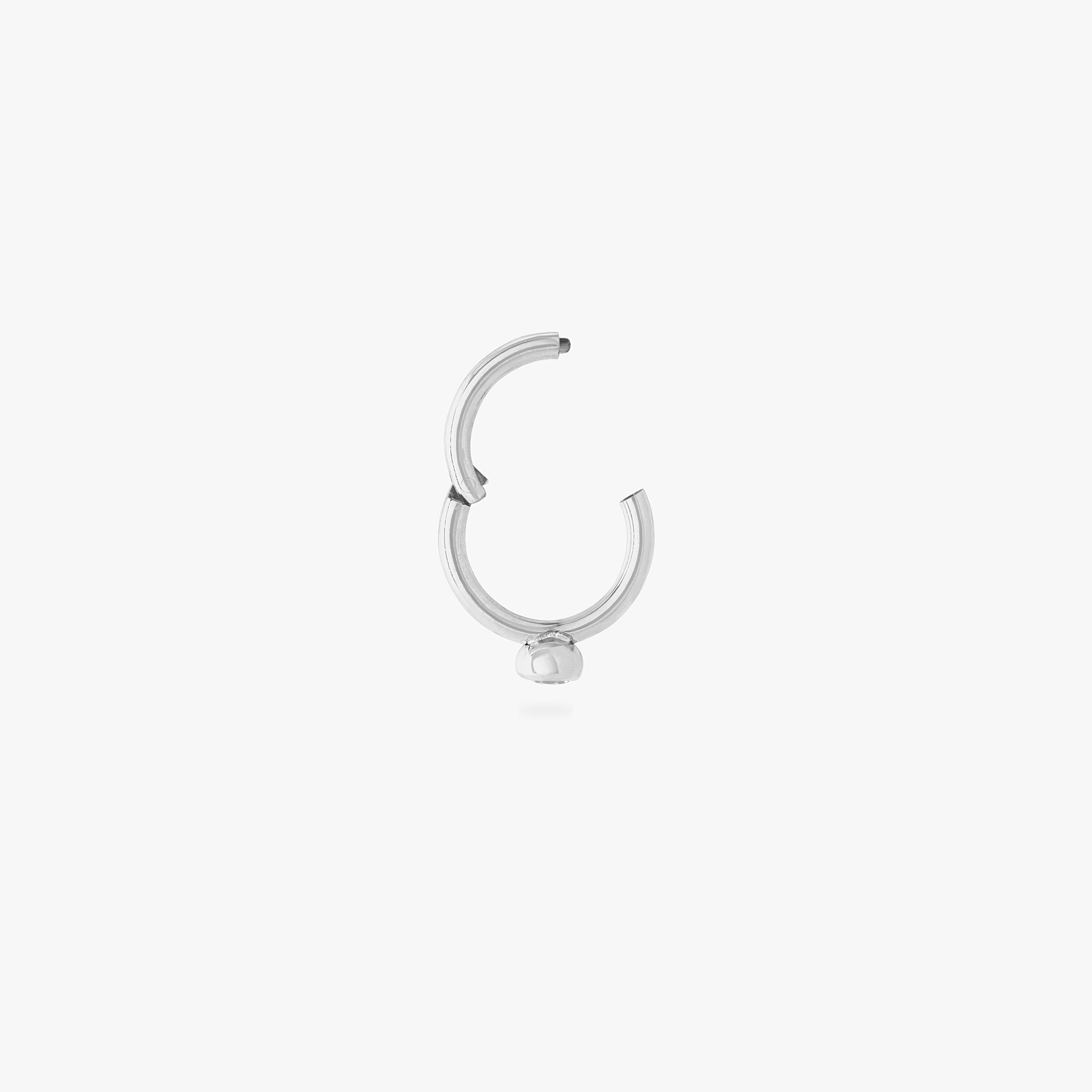 silver 6mm clicker with a clear bezel cz accent color:null|silver/clear