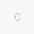 silver clicker with a cz bezel accent stone color:null|silver/clear