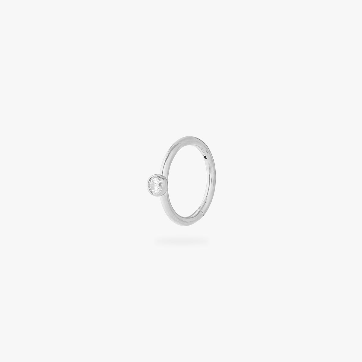 silver clicker with a cz bezel accent stone - Main view