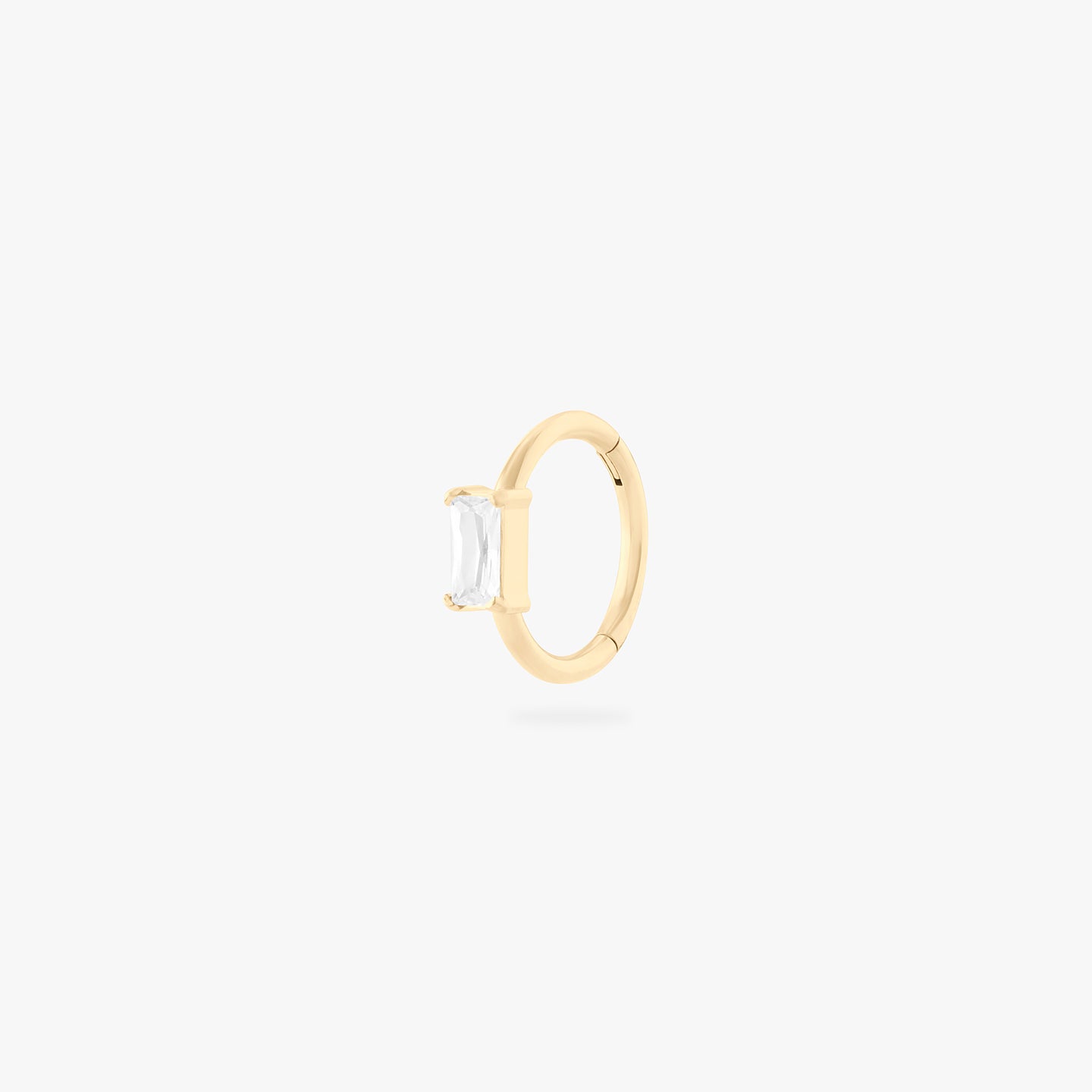 gold clicker with cz baguette stone in 8mm color:null|gold