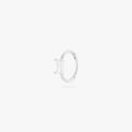 silver clicker with cz baguette stone in 8mm color:null|silver