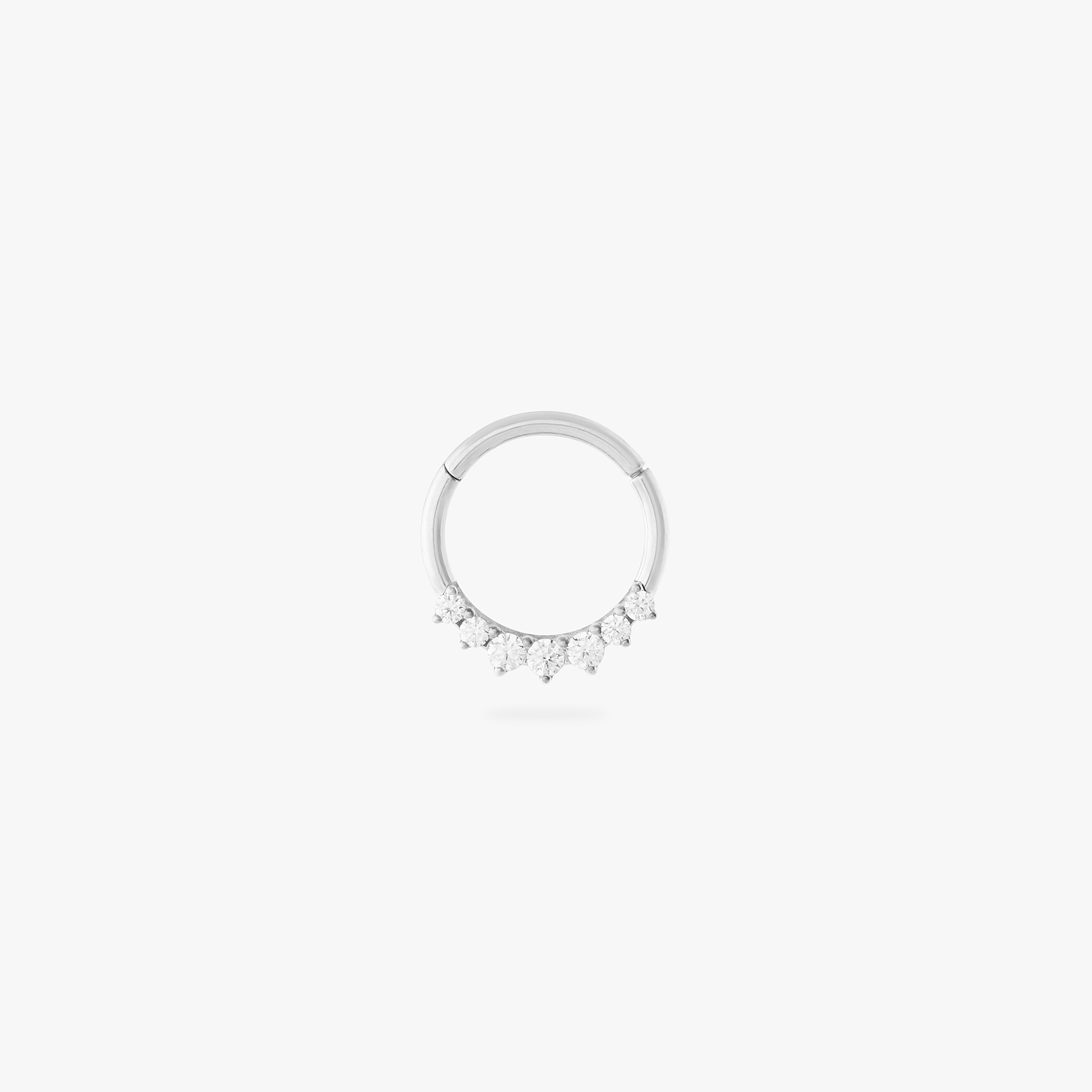 Studs Crown Cz Clicker 8mm In Silver/clear