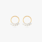 front set clicker with cz baguette stones in 8mm [pair] color:null|gold