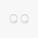 front set clicker with cz baguette stones in 8mm [pair] color:null|silver