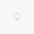 gold front set clicker with cz pear stones in 8mm color:null|gold/clear