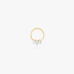 gold front set clicker with cz pear stones in 8mm color:null|gold/clear