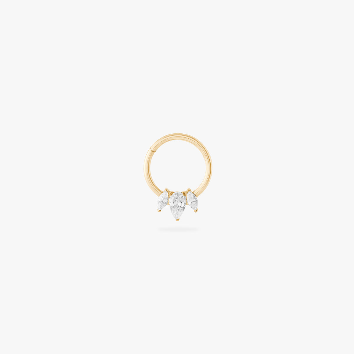 14K Crown Pear Clicker 10mm