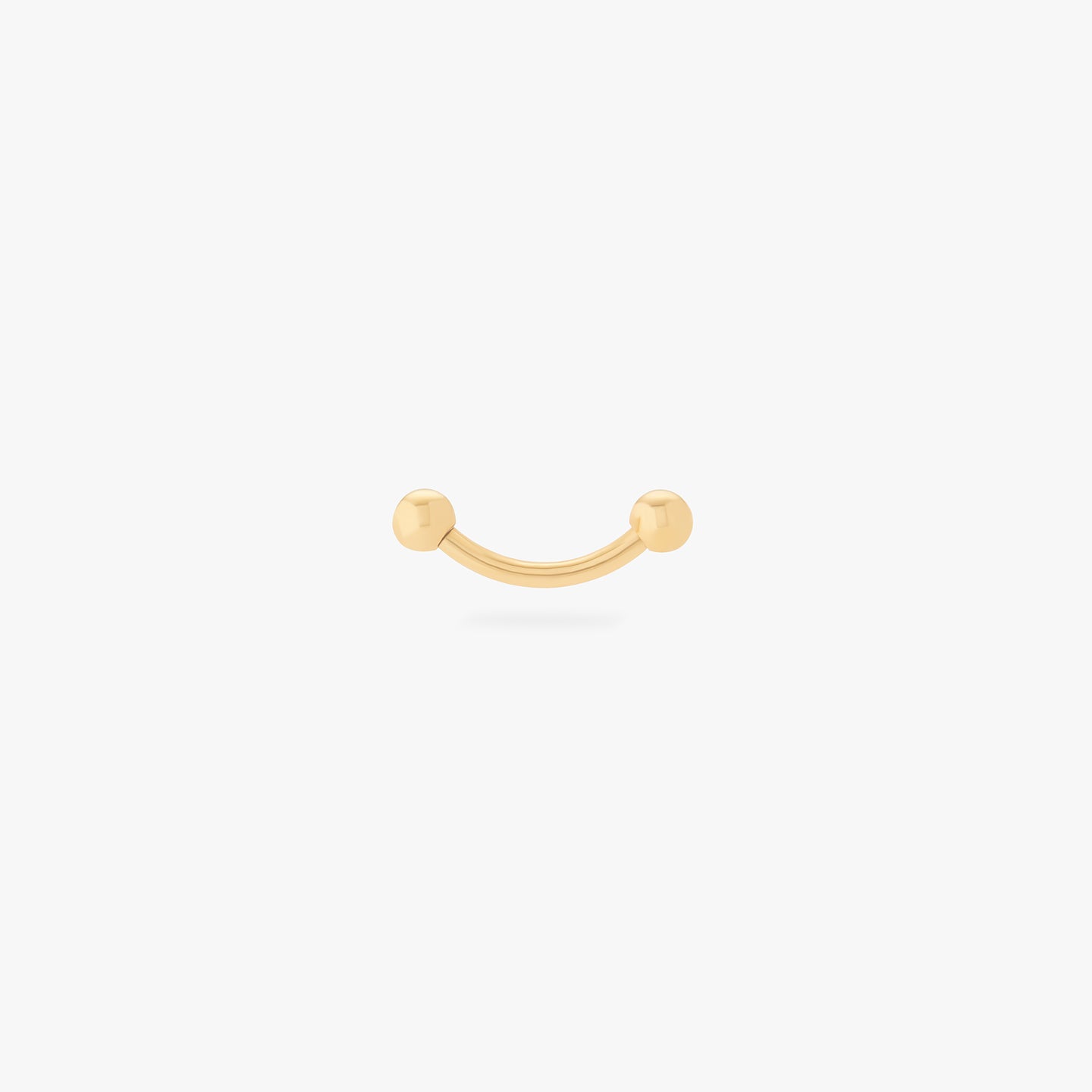 This is an image of an 8mm length gold curved barbell. color:null|gold