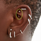 This is an image of an 8mm length silver curved barbell. [hover] color:null|silver