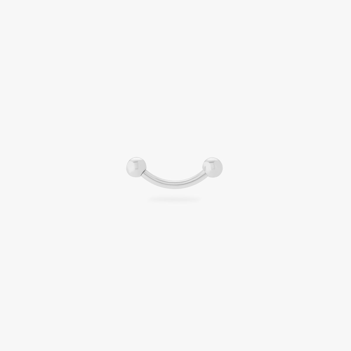 This is an image of an 8mm length silver curved barbell. color:null|silver