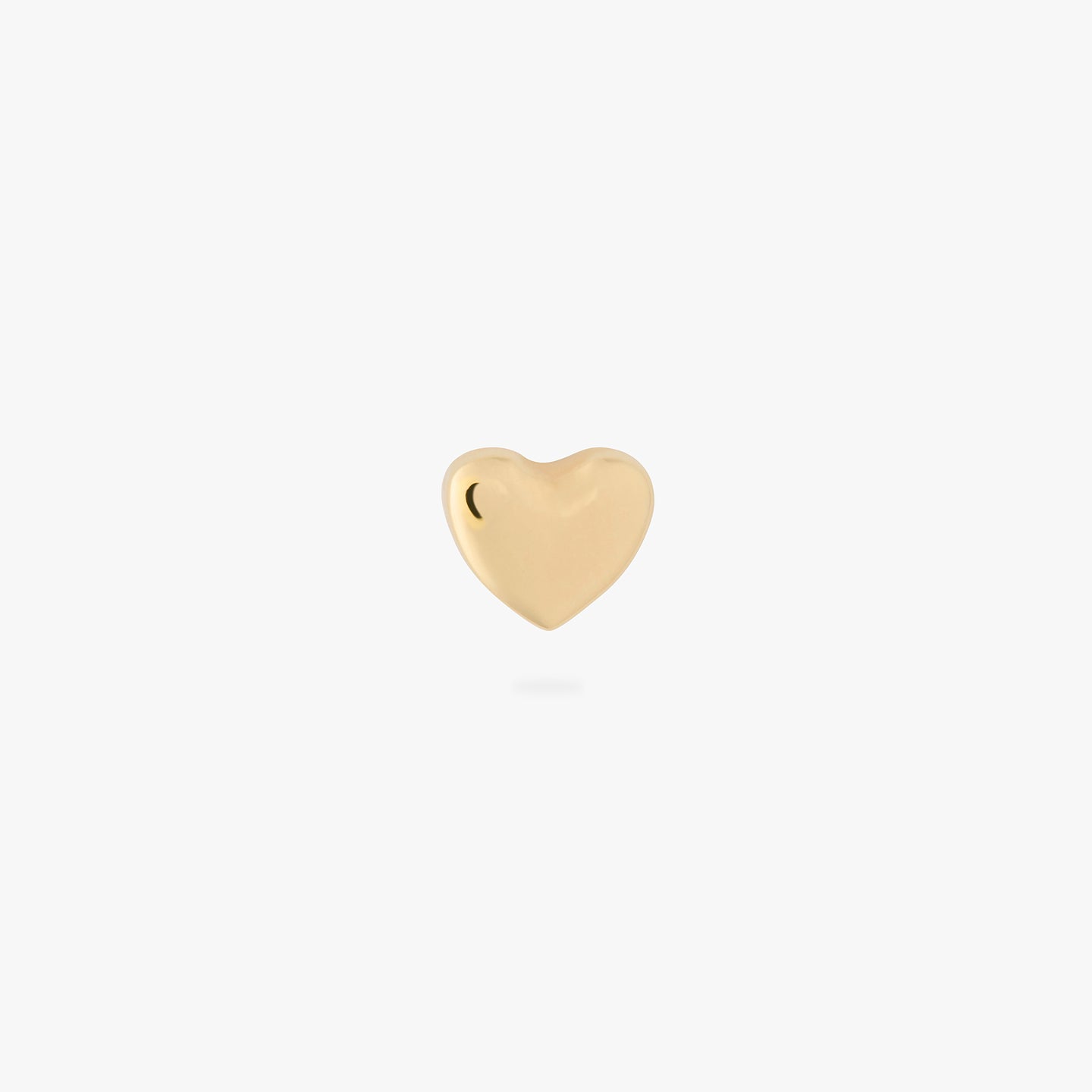 An image of a gold heart shaped flatback post that is 8mm in length. color:null|8mm length