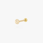 This is an image of a gold toned flatback stud with a 3mm, bezel set green CZ stone. 