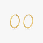 Large thin gold hoop. [pair] color:null|gold