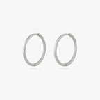 Large thin silver hoop. [pair] color:null|silver
