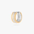 Chunky two tone hoop with ridges of gold and silver color:null|gold/silver