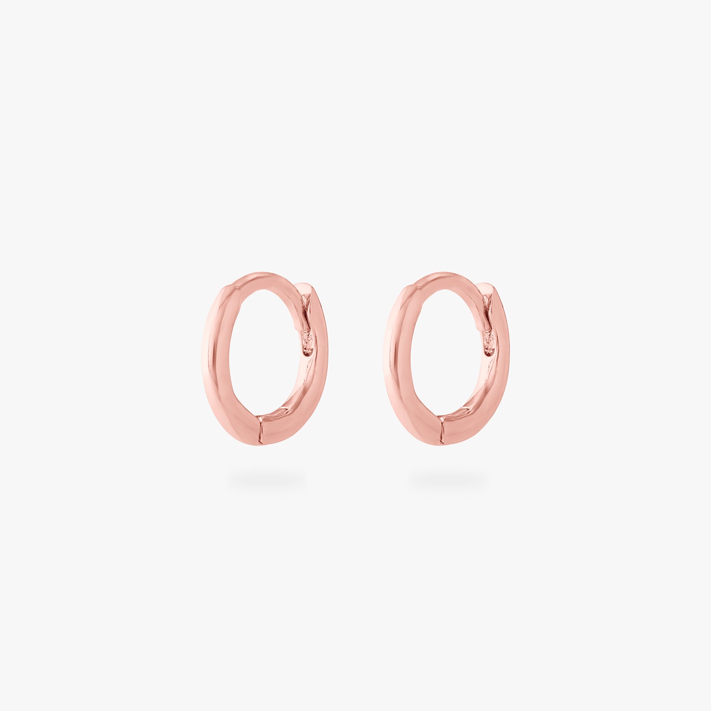 micro rose gold slim huggie [pair] color:null|rose gold