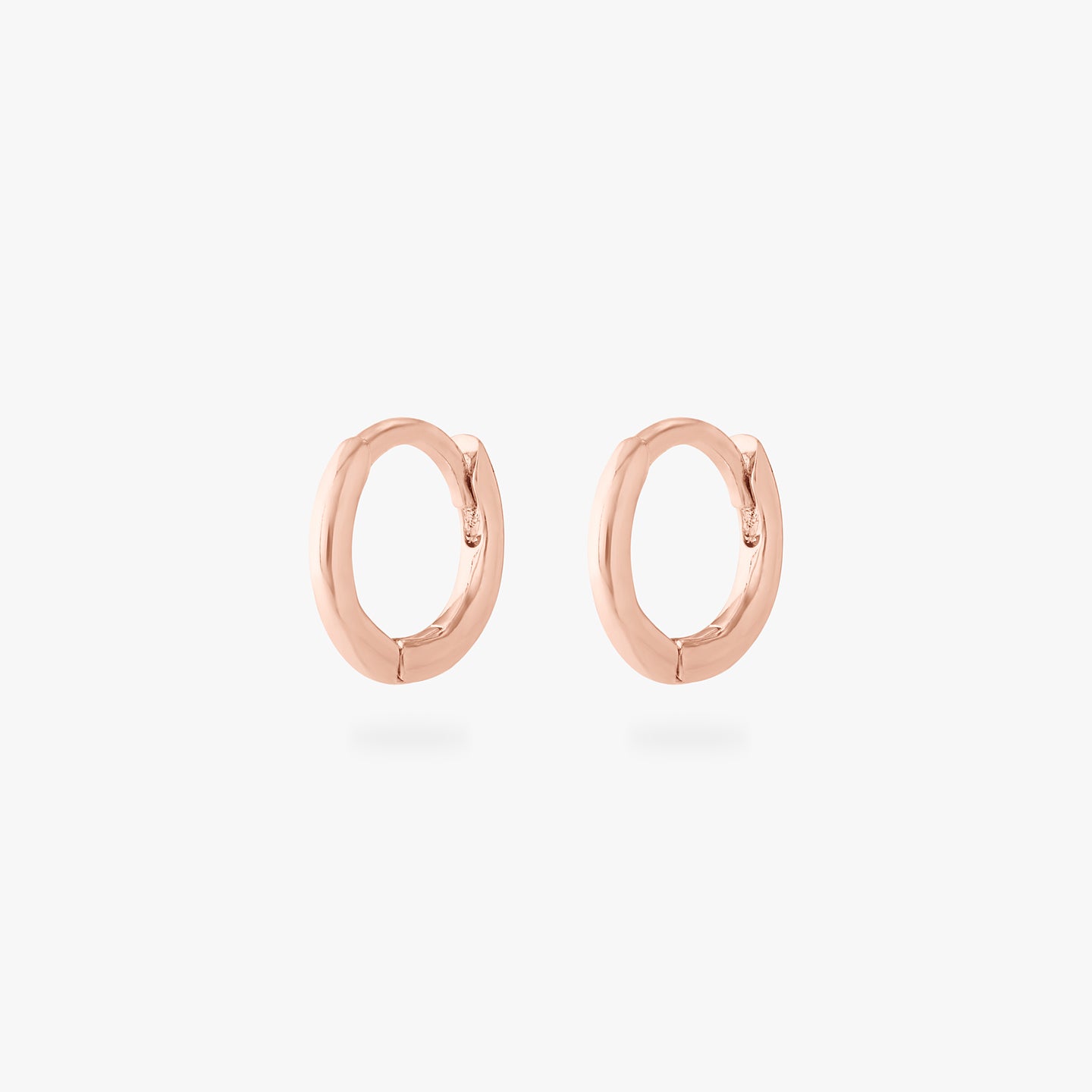 micro rose gold slim huggie [pair] color:null|rose gold